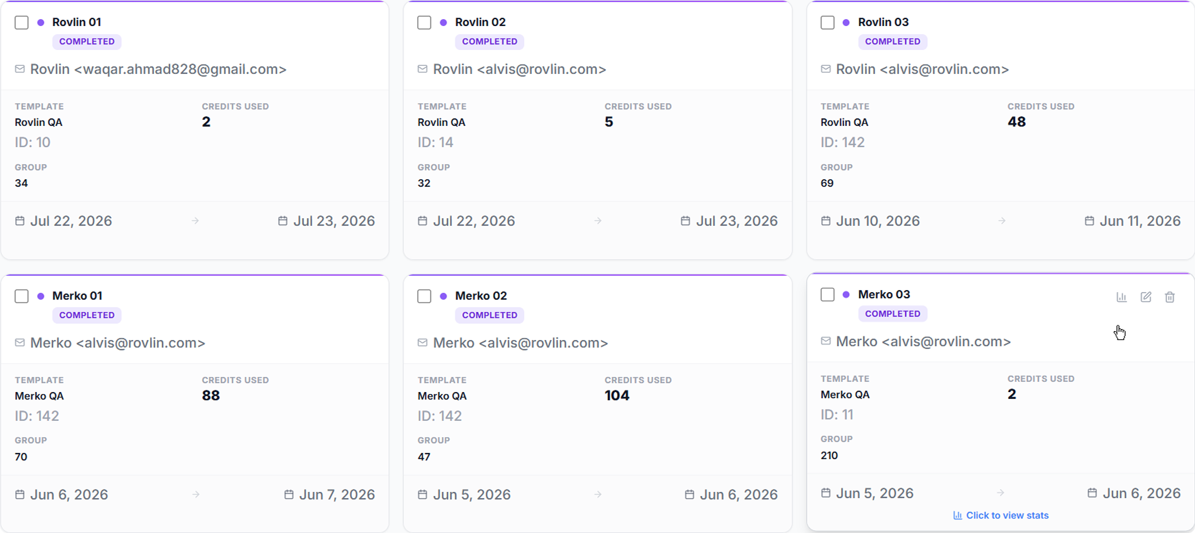 Merko marketing automation dashboard
