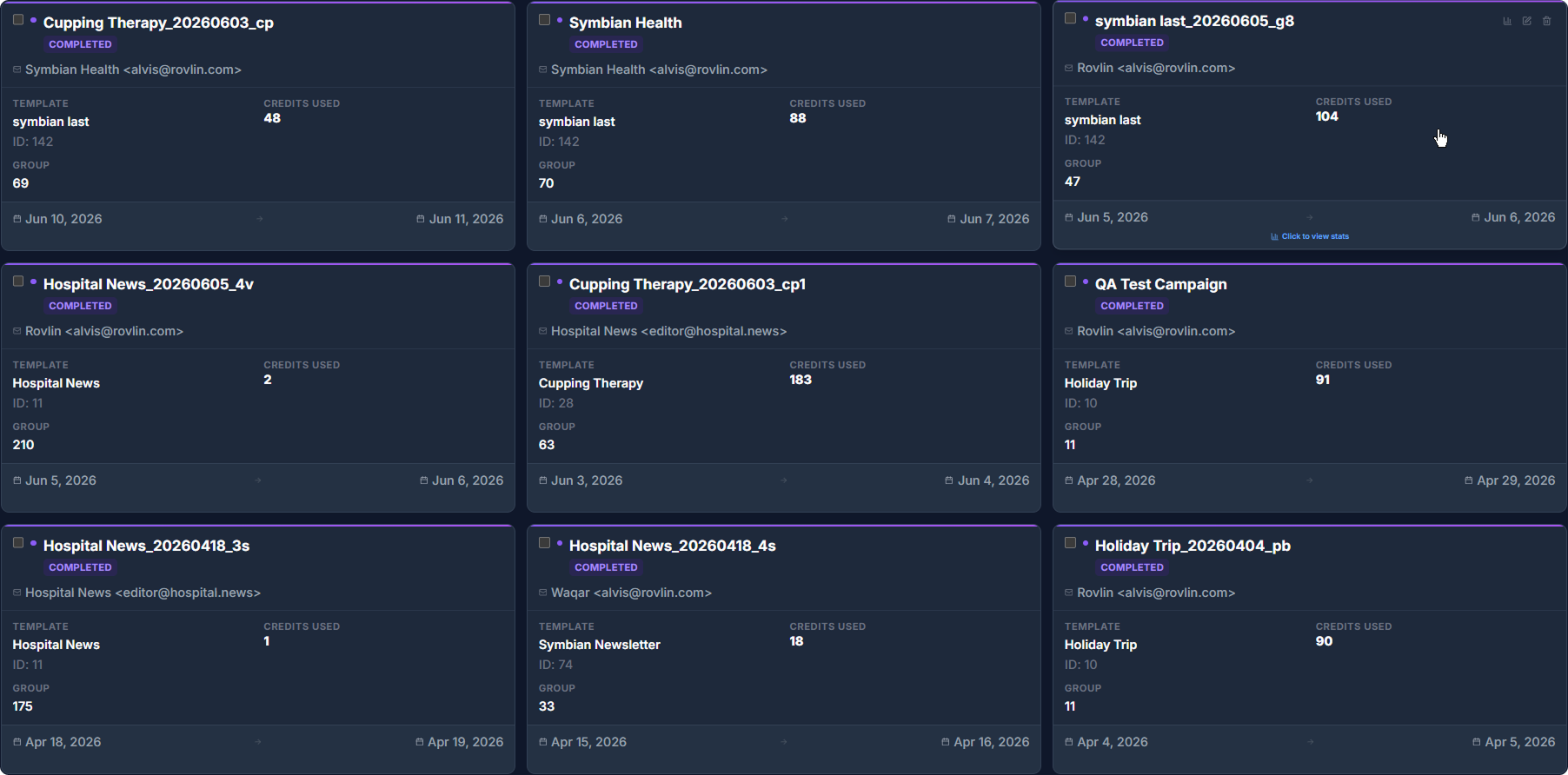 Enterprise campaign automation and history in Merko